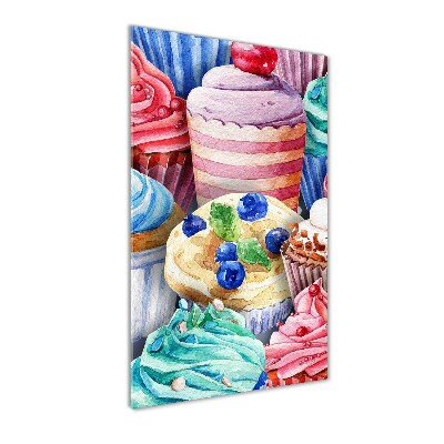 Quadro di vetro verticale Cupcake colorati