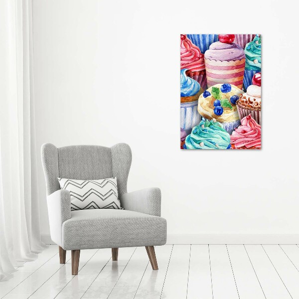 Quadro di vetro verticale Cupcake colorati