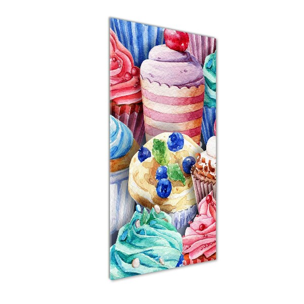 Quadro di vetro verticale Cupcake colorati