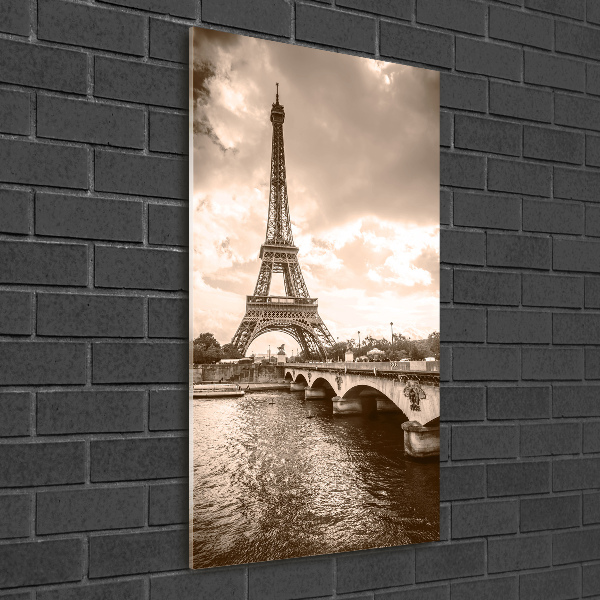 Quadro in vetro verticale Torre Eiffel Parigi