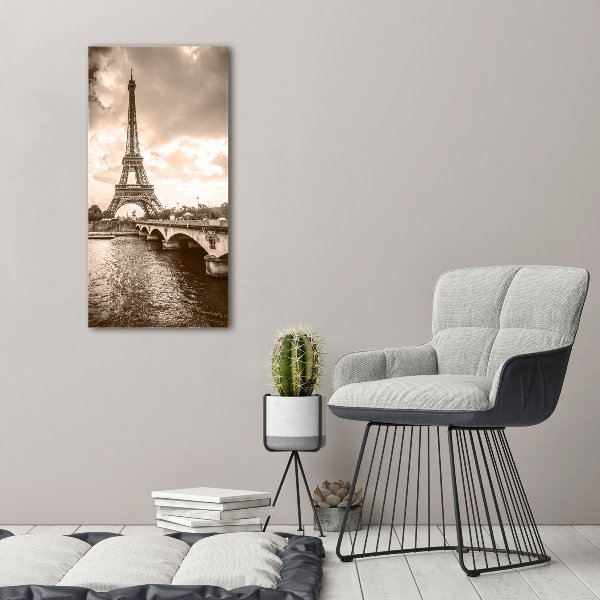 Quadro in vetro verticale Torre Eiffel Parigi