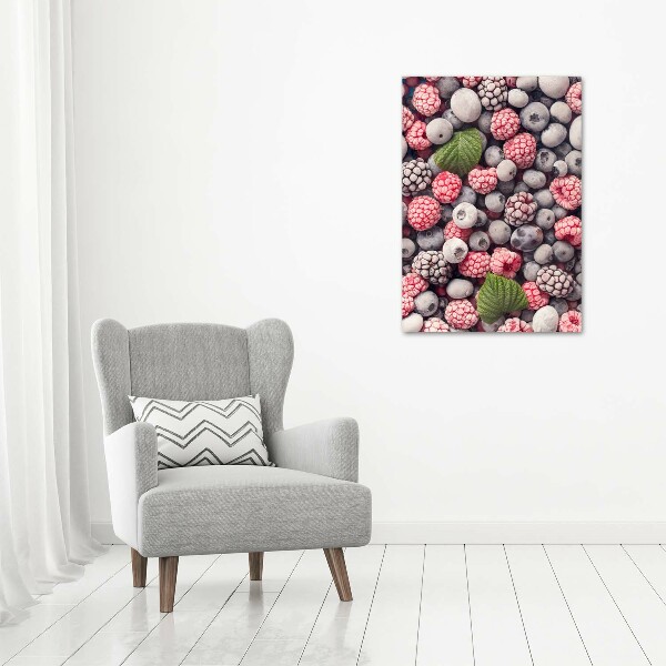 Quadro stampa su vetro verticale Frutta congelata