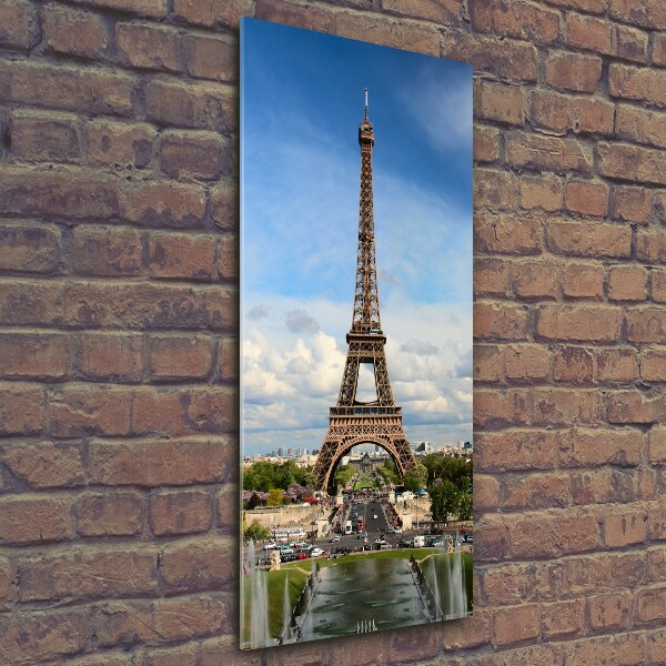Quadro stampa su vetro verticale Torre Eiffel Parigi