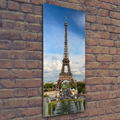 Quadro stampa su vetro verticale Torre Eiffel Parigi