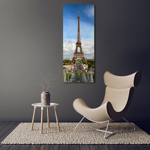 Quadro stampa su vetro verticale Torre Eiffel Parigi