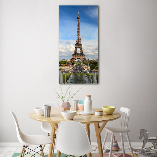 Quadro stampa su vetro verticale Torre Eiffel Parigi