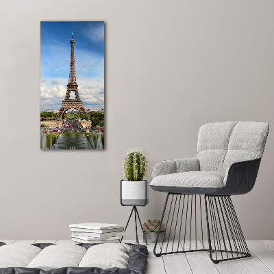 Quadro stampa su vetro verticale Torre Eiffel Parigi