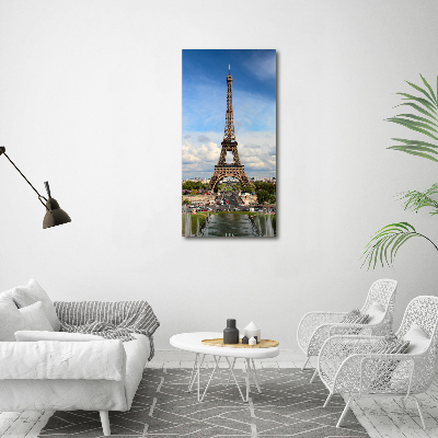 Quadro stampa su vetro verticale Torre Eiffel Parigi