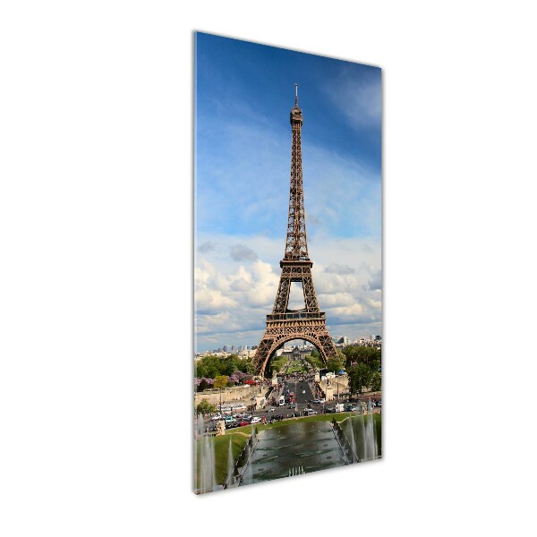 Quadro stampa su vetro verticale Torre Eiffel Parigi