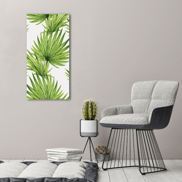 Quadro in vetro verticale Foglie tropicali