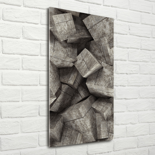 Quadro vetro verticale Cubi di cemento