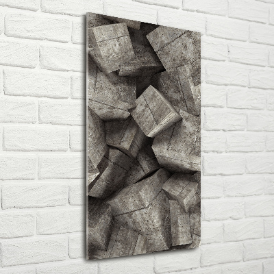 Quadro vetro verticale Cubi di cemento