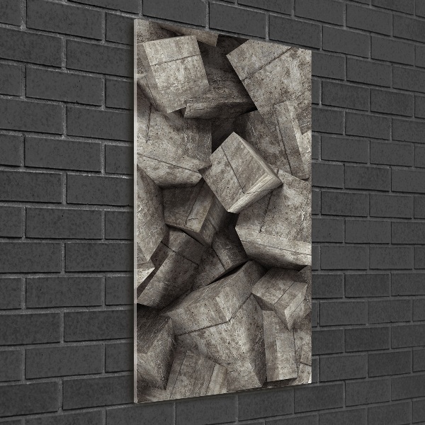 Quadro vetro verticale Cubi di cemento
