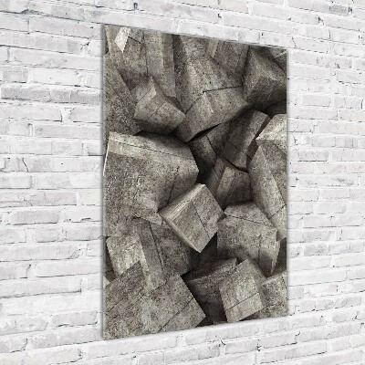 Quadro vetro verticale Cubi di cemento