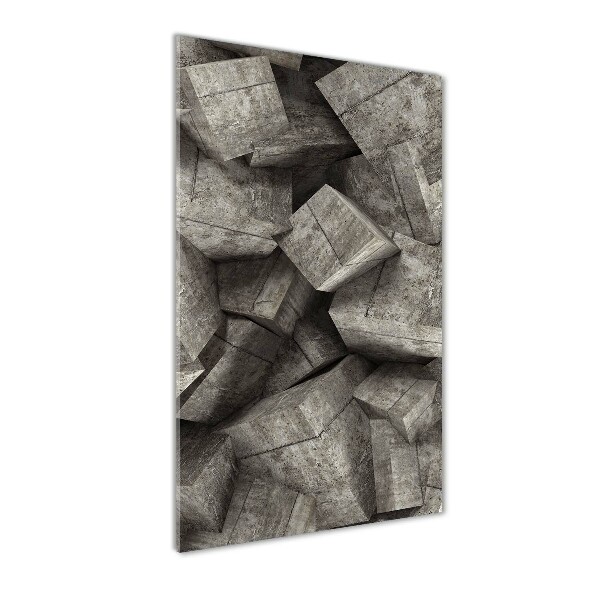 Quadro vetro verticale Cubi di cemento