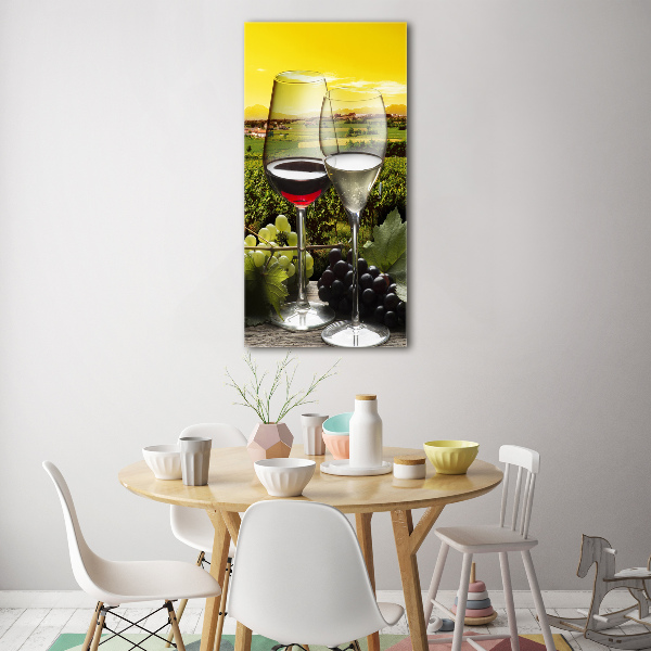 Quadro in vetro verticale Vino e uva