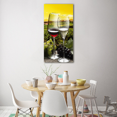Quadro in vetro verticale Vino e uva