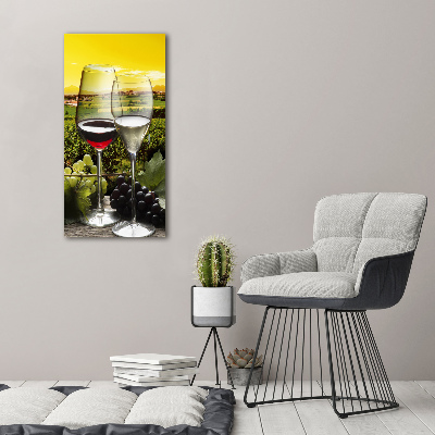 Quadro in vetro verticale Vino e uva