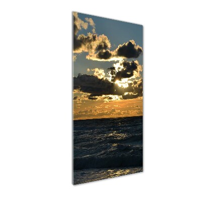 Quadro stampa su vetro verticale Mare al tramonto