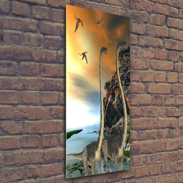 Quadro vetro verticale Dinosauri
