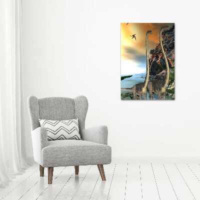 Quadro vetro verticale Dinosauri