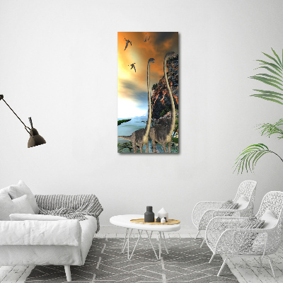 Quadro vetro verticale Dinosauri