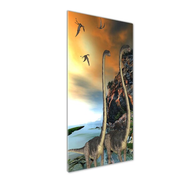 Quadro vetro verticale Dinosauri