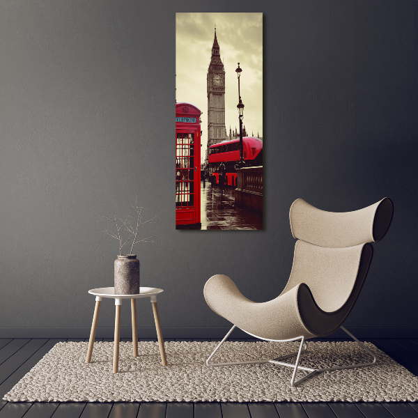 Quadro stampa su vetro verticale Big Ben di Londra