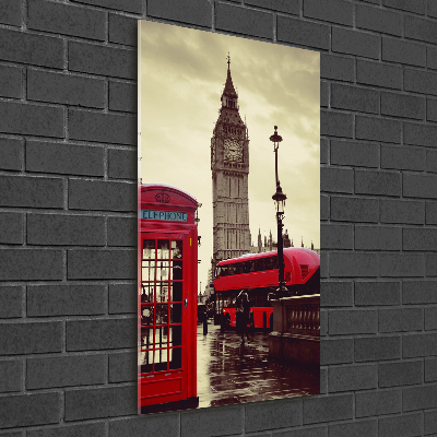 Quadro stampa su vetro verticale Big Ben di Londra