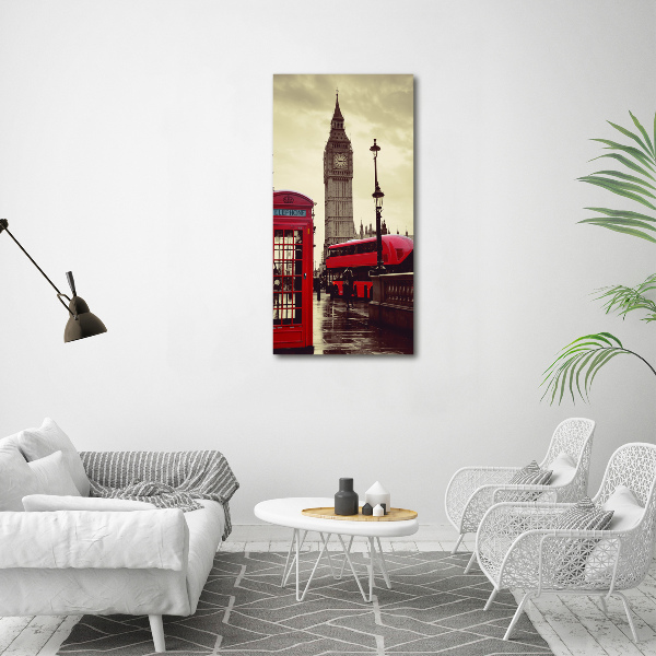 Quadro stampa su vetro verticale Big Ben di Londra