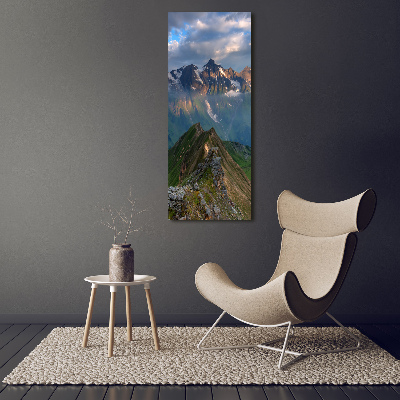 Quadro in vetro verticale Cime montuose