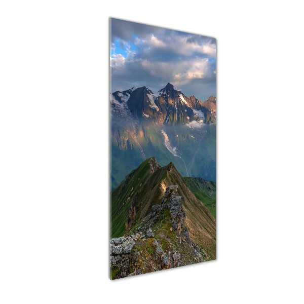 Quadro in vetro verticale Cime montuose