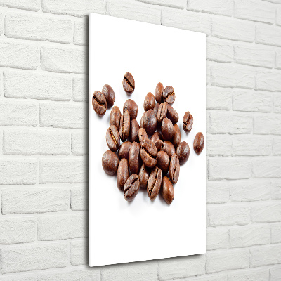 Quadro di vetro verticale Chicchi di caffè