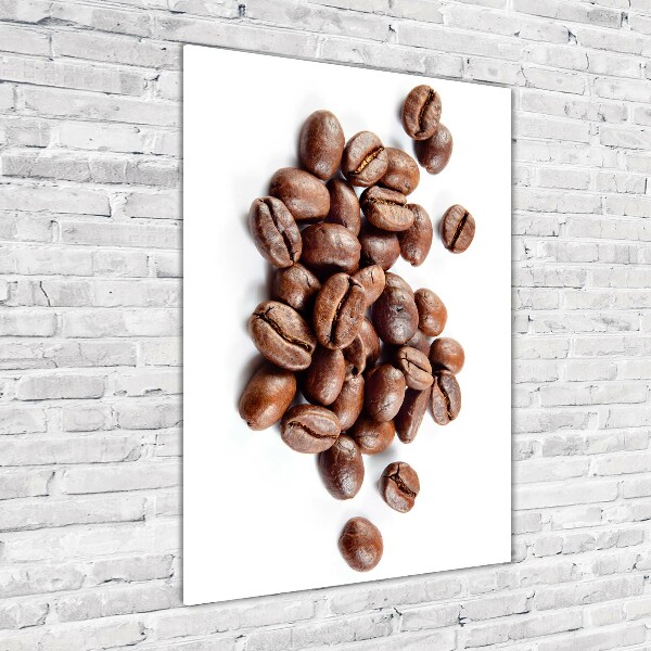 Quadro di vetro verticale Chicchi di caffè