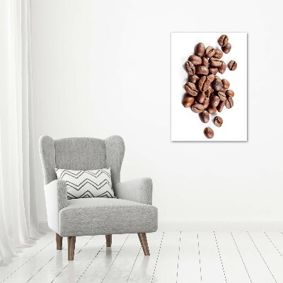 Quadro di vetro verticale Chicchi di caffè