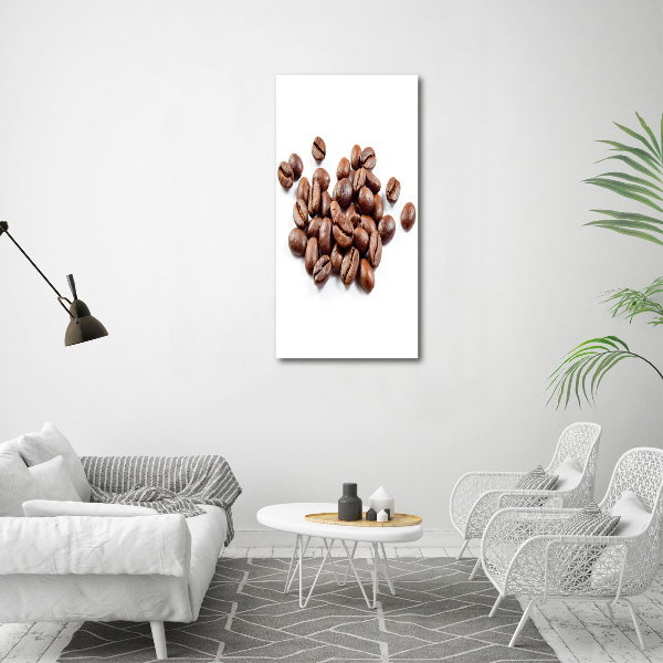 Quadro di vetro verticale Chicchi di caffè