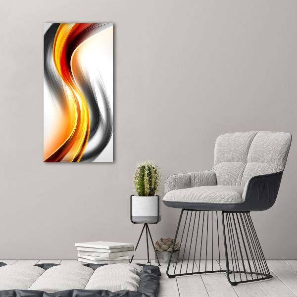 Quadro di vetro verticale Onde astratte