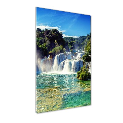 Quadro in vetro verticale Cascata di Krka