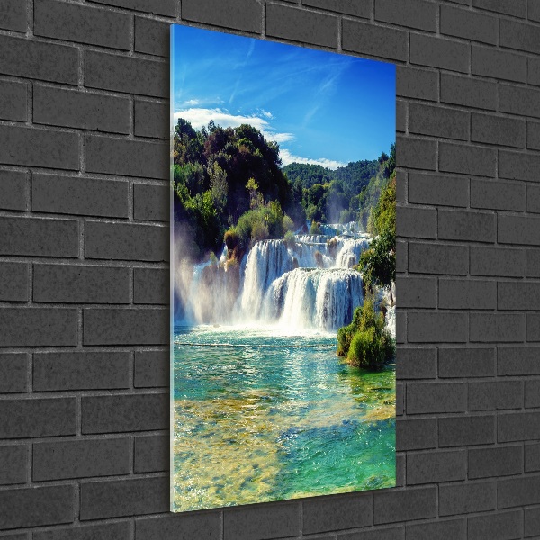 Quadro in vetro verticale Cascata di Krka