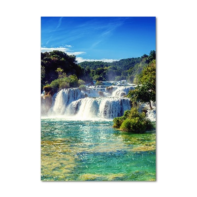 Quadro in vetro verticale Cascata di Krka