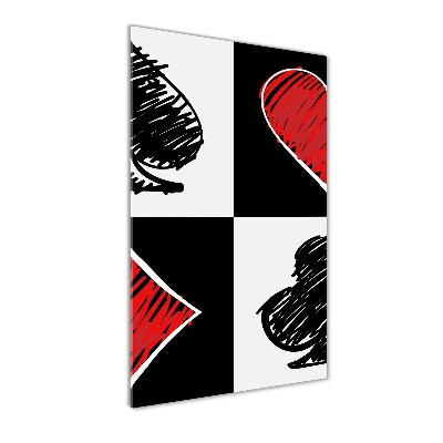 Quadro stampa su vetro verticale Semi delle carte