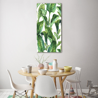 Quadro vetro verticale Foglie tropicali