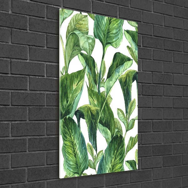 Quadro vetro verticale Foglie tropicali