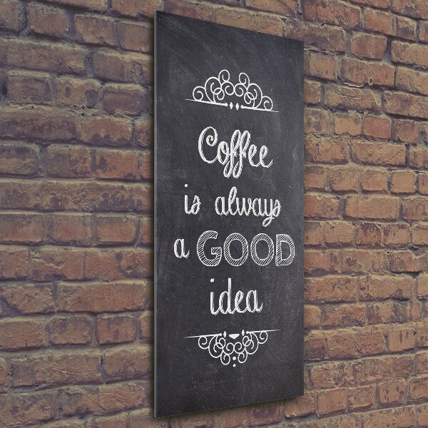 Quadro di vetro verticale Collage di caffè