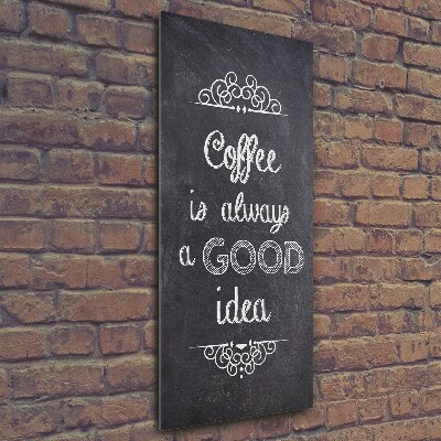 Quadro di vetro verticale Collage di caffè