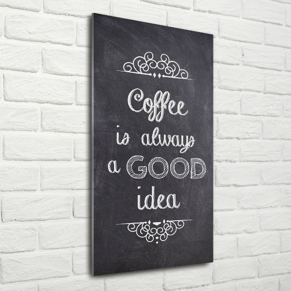 Quadro di vetro verticale Collage di caffè