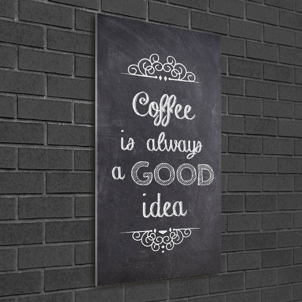 Quadro di vetro verticale Collage di caffè