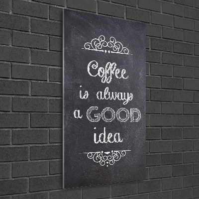 Quadro di vetro verticale Collage di caffè