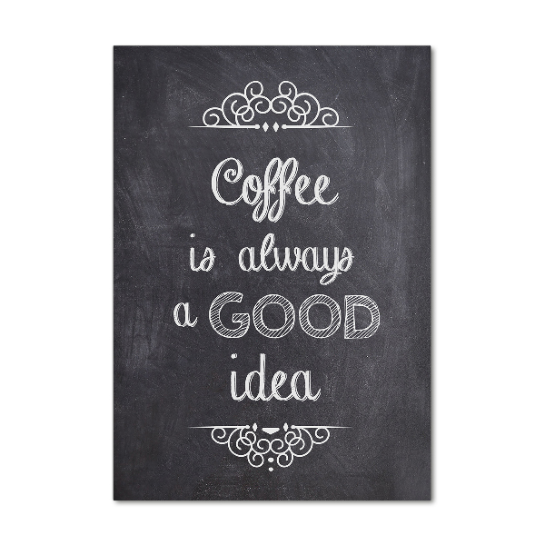 Quadro di vetro verticale Collage di caffè