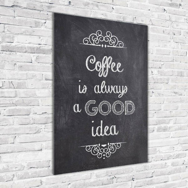 Quadro di vetro verticale Collage di caffè